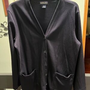 Lands' End Women's Navy Blue Cardigan Sweater #267